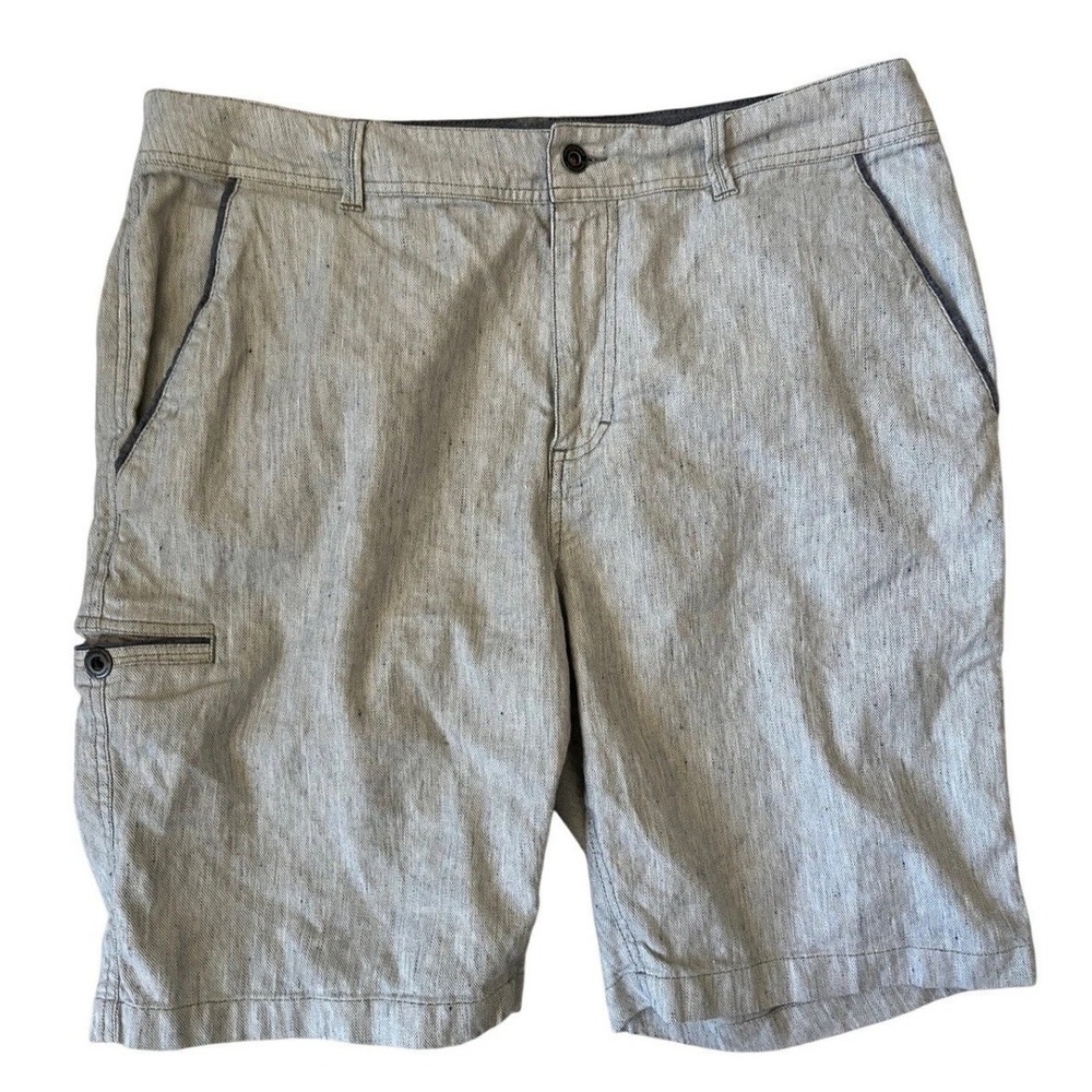 Carbon 2 Cobalt Mens Gray Cotton Linen‎ Blend Shorts Size 35 Style 122058